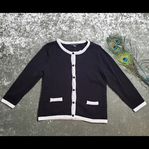 Covington Missy Button Black Onyx Cardigan